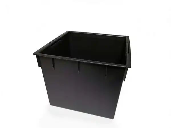 Bild 2 von Blumentopf in Rattanoptik eckig - Anthrazit 26 cm