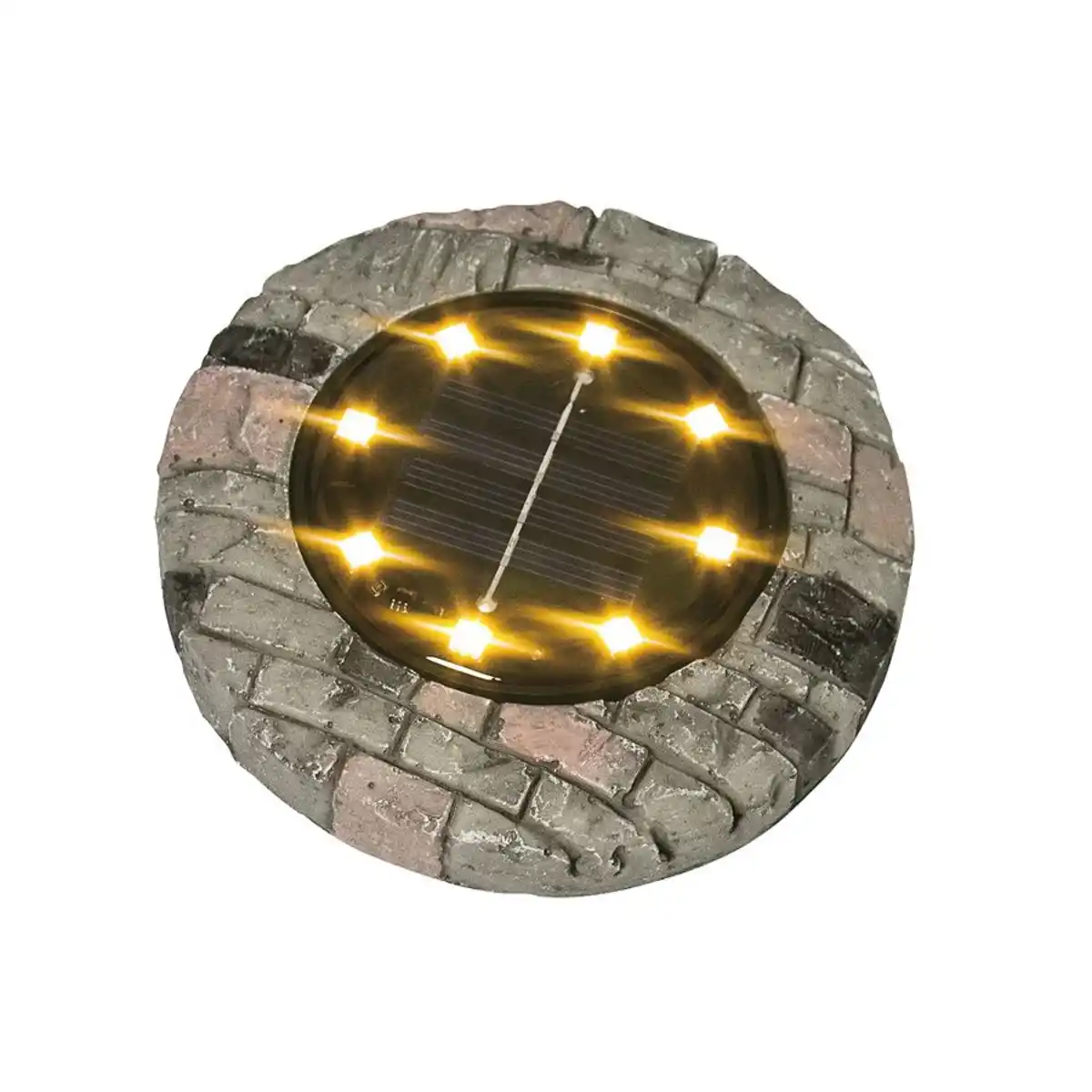 Bild 1 von Solar-Bodenstecker Steinoptik mit 8 LEDs warmweiß