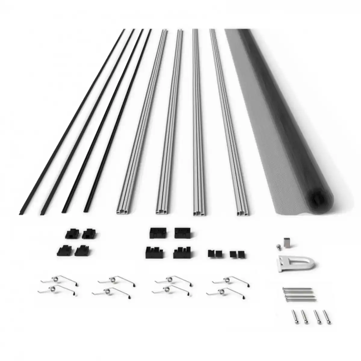 Bild 3 von Aluminium Fliegengitterbausatz für Fenster SLIM, 130x150cm Braun