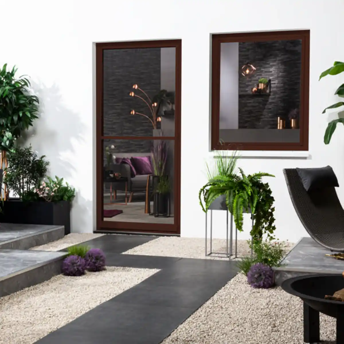 Bild 1 von Aluminium Fliegengitterbausatz für Fenster SLIM, 130x150cm Braun