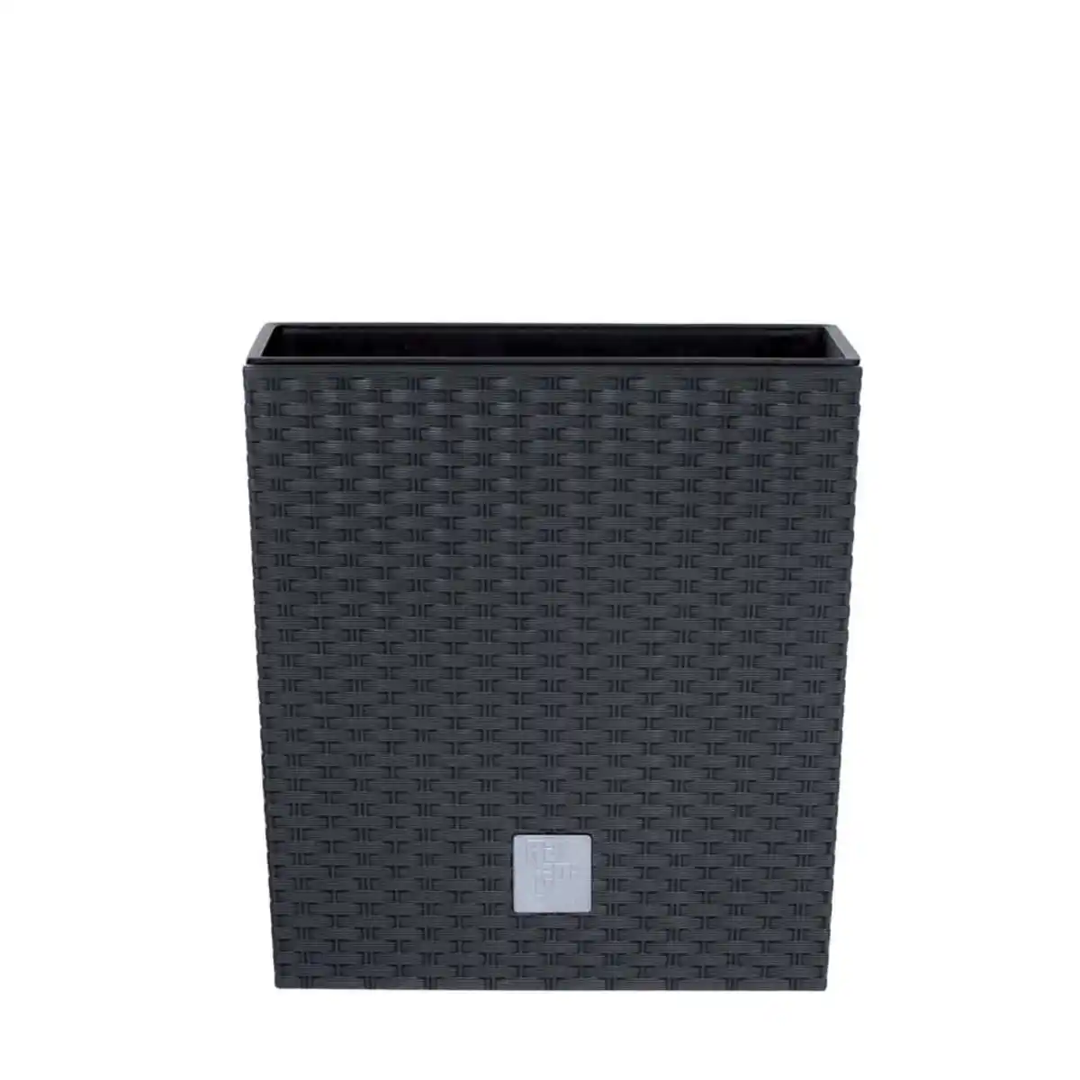 Bild 1 von Blumentopf in Rattanoptik eckig - Anthrazit 26 cm