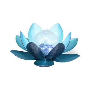 toom Solar-Dekoleuchte Lotus blau 27 x 11 cm