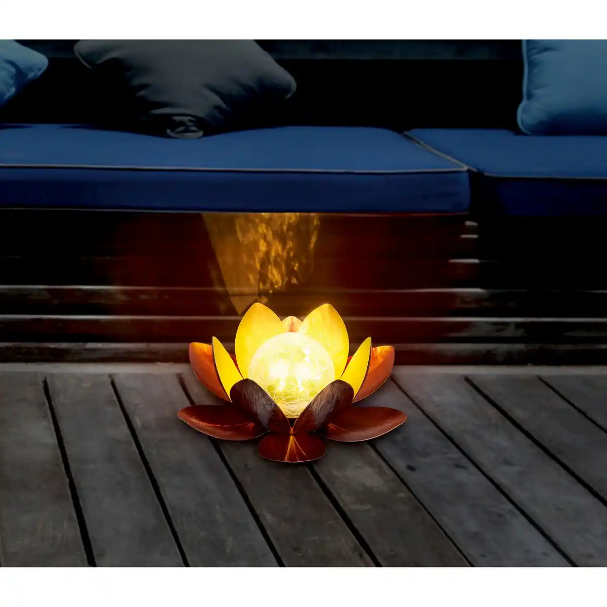 Bild 1 von toom Solar-Dekoleuchte Lotus bronze Ø 27 x 11,5 cm