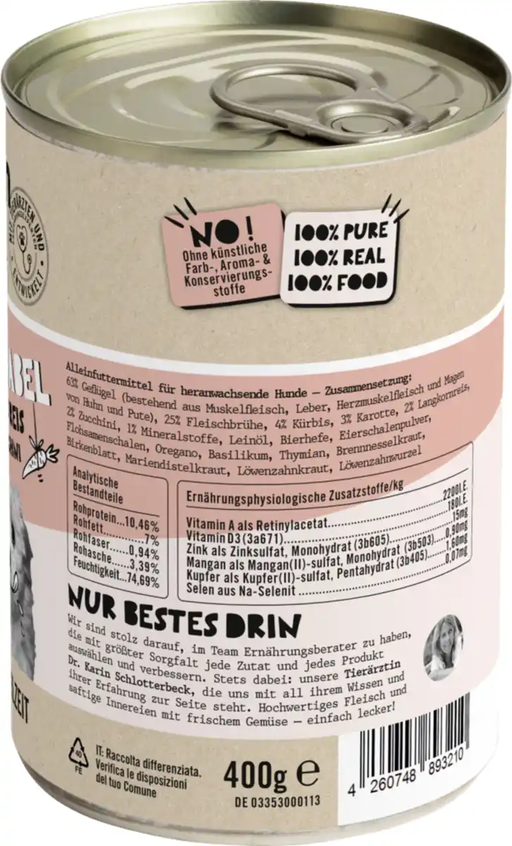 Bild 2 von Dogs'n Tiger Grünschnabel Geflügel mit Reis, 400 g