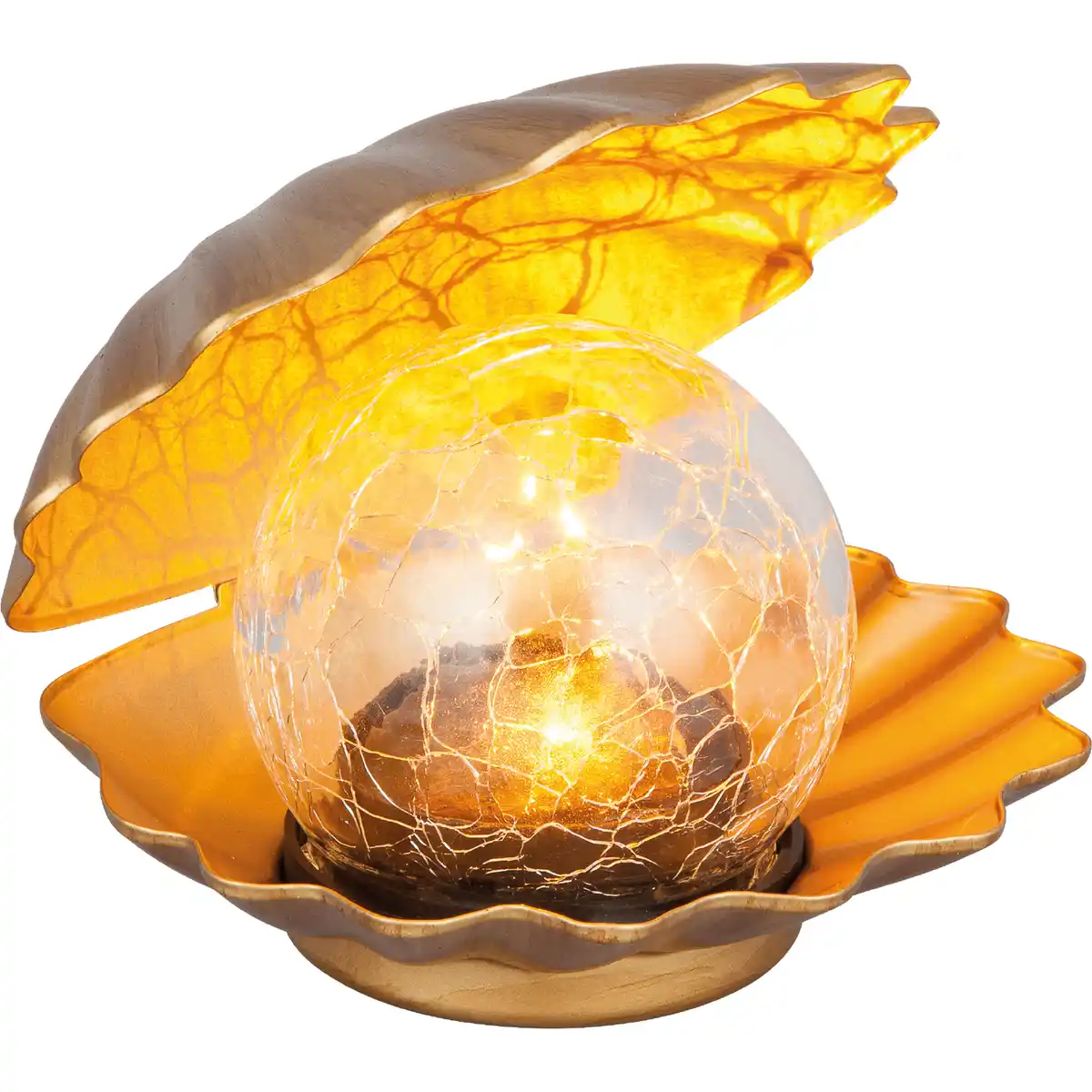 Bild 1 von toom Solar-Dekolicht 'Muschel' golden 15 x 16 cm