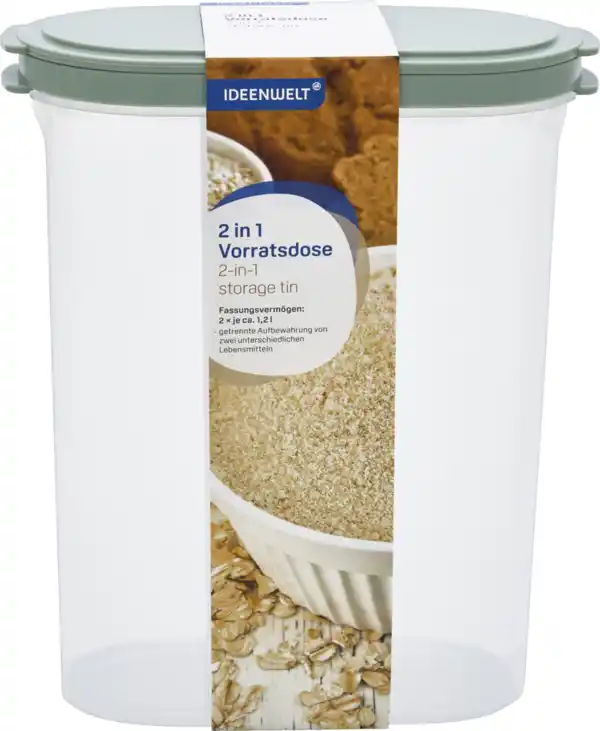 Bild 1 von IDEENWELT 2in1-Vorratsdose 2 x ca. 1,2 l