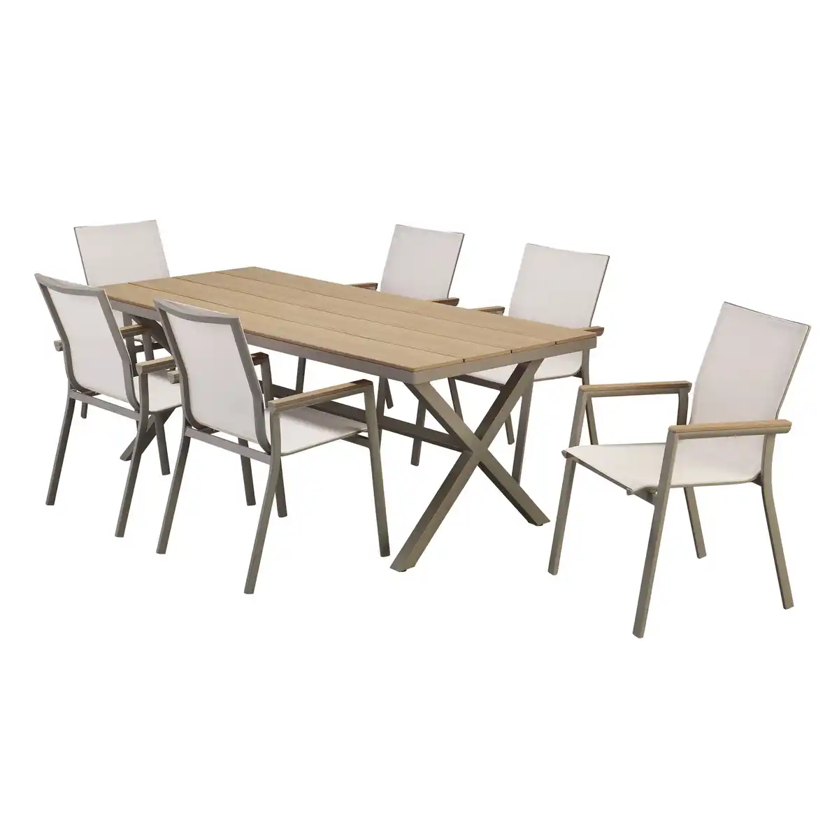 Bild 1 von toom Gartenmöbel-Set 'Mia' taupe 7-teilig