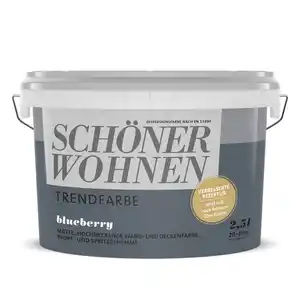 Schöner Wohnen Farbe Trendfarbe 'Blueberry' blau matt 2,5 l