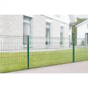 deutsche zauntechnik Doppelstabmattenzaun-Set 'Michl' moosgrün 400 x 120 cm