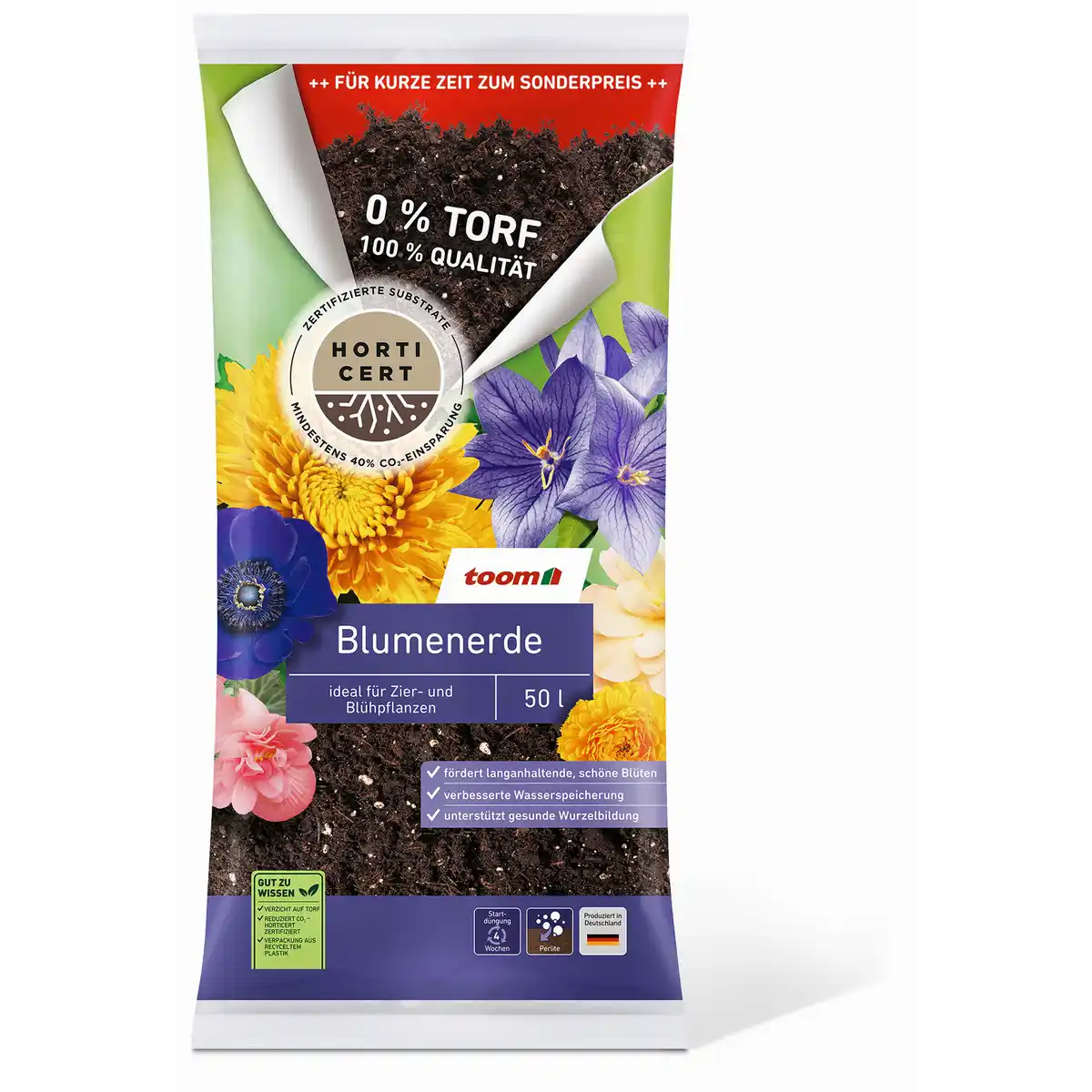 Bild 1 von Blumenerde für Zier- und Blühpflanzen torffrei 50 l