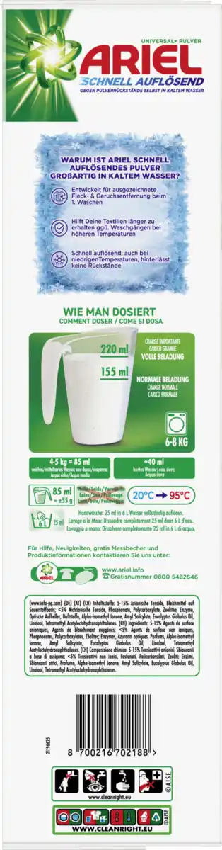 Bild 3 von Ariel Vollwaschmittel Pulver Regulär, 72 WL