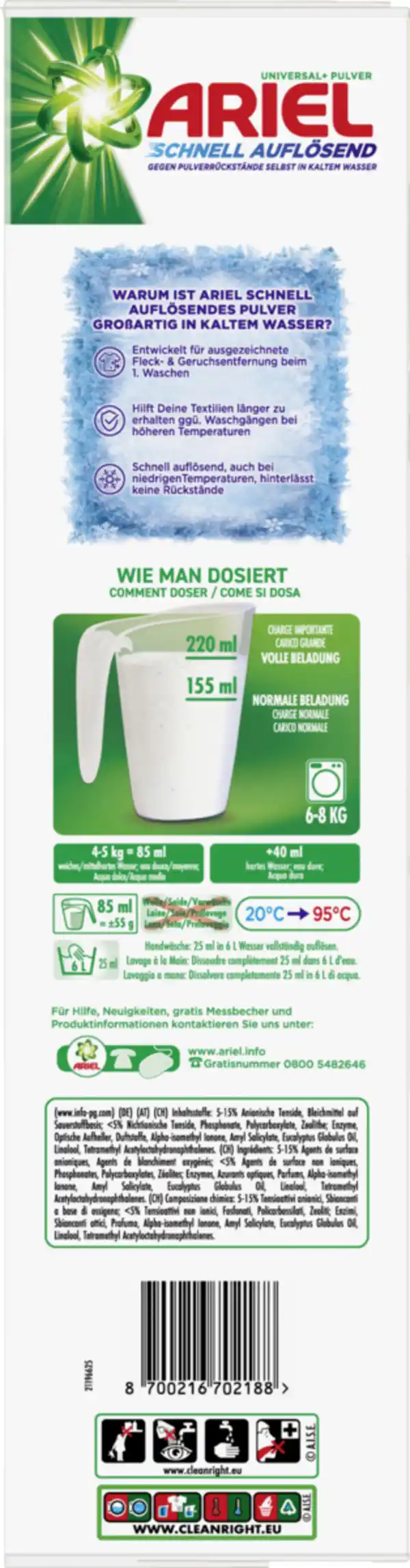 Bild 3 von Ariel Vollwaschmittel Pulver Regulär, 72 WL