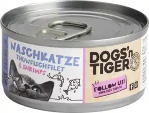 Dogs'n Tiger Naschkatze Thunfischfilet und Shrimps, 70 g