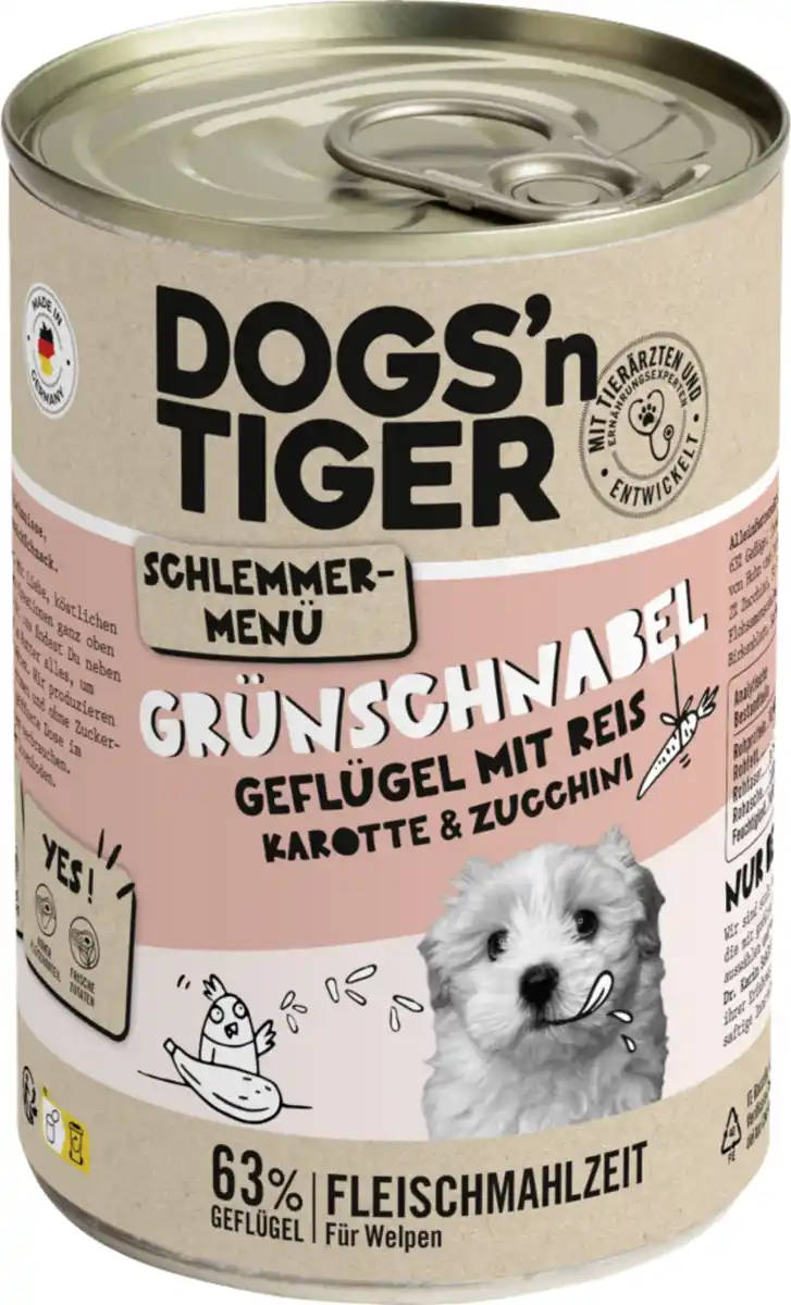 Bild 1 von Dogs'n Tiger Grünschnabel Geflügel mit Reis, 400 g