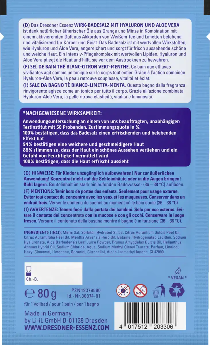 Bild 2 von Dresdner Essenz Badesalz Hyaluron + Aloe Vera, 80 g