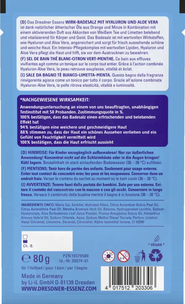 Bild 2 von Dresdner Essenz Badesalz Hyaluron + Aloe Vera, 80 g