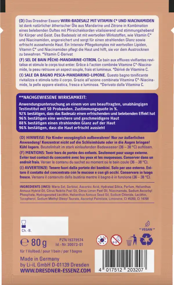 Bild 2 von Dresdner Essenz Badesalz Vitamin C* und Niacinamiden, 80 g