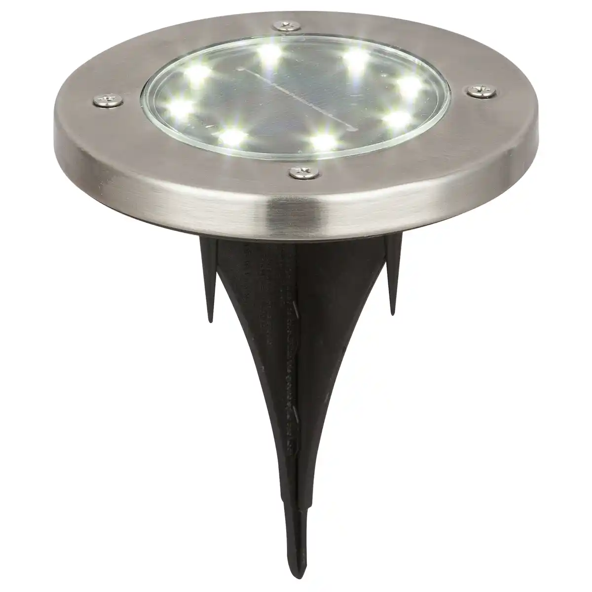 Bild 1 von toom LED-Solar-Bodenstrahler silbern Ø 11,8 cm, 4er-Set