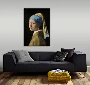 Art for the home Leinwandbild Meisje met de pare, Jan Vermeer, Blau|schwarz