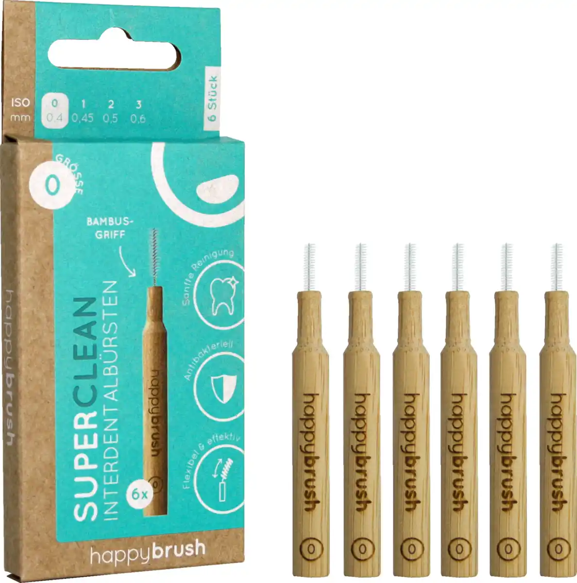 Bild 1 von happybrush SuperClean Interdentalbürsten ISO-Gr. 0