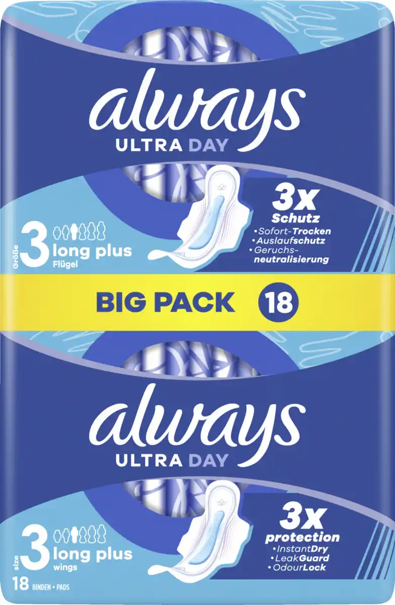 Bild 1 von Always Ultra Day Binden Long Plus mit Flügeln BigPack