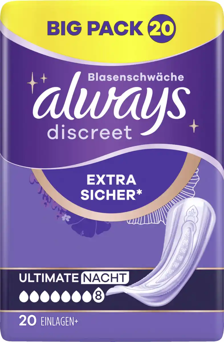 Bild 1 von Always Discreet Inkontinenz Ultimate Nacht Big Pack