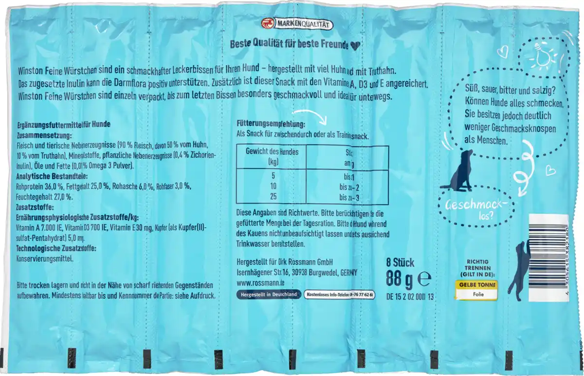 Bild 2 von Winston Feine Würstchen reich an Huhn und mit Truthahn, 88 g