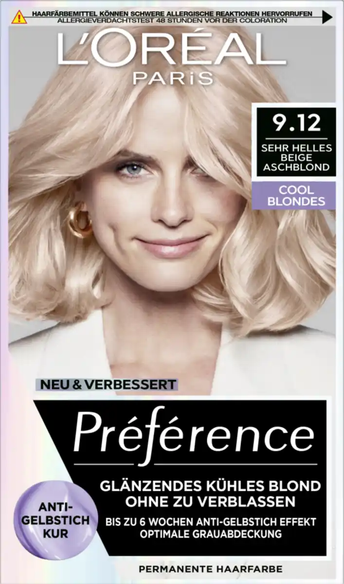 Bild 1 von L’Oréal Paris Préférence Cool Blondes 9.12 Sehr helles Beige Aschblond