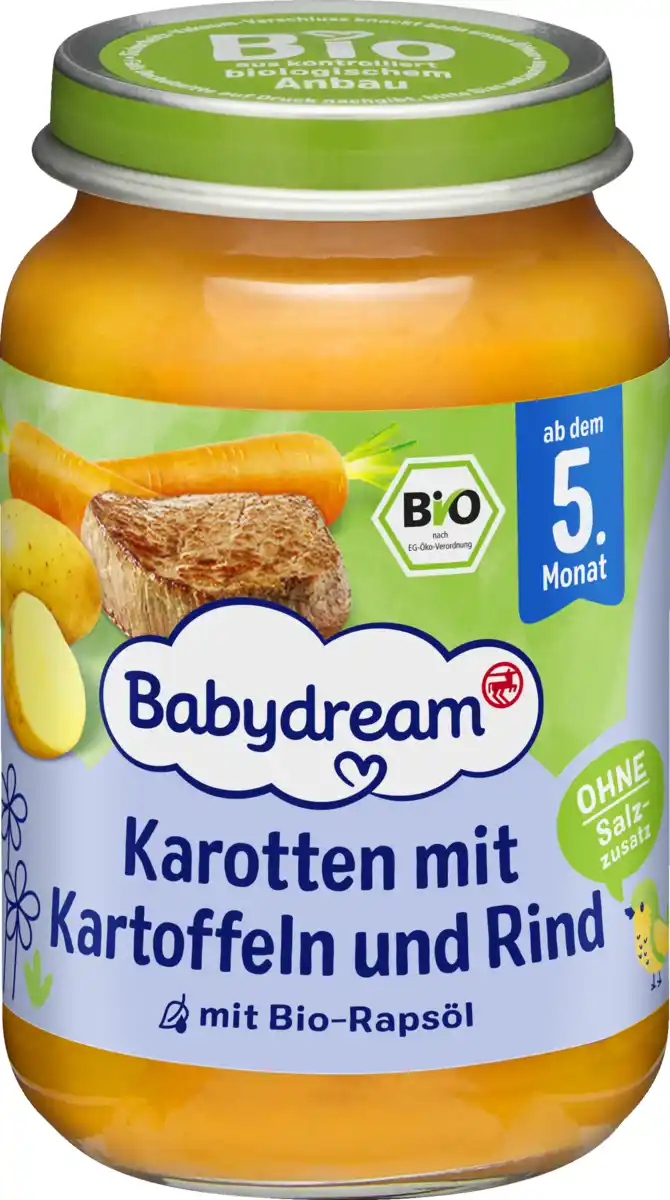 Bild 1 von Babydream Bio Karotten mit Kartoffeln und Rind, 190 g