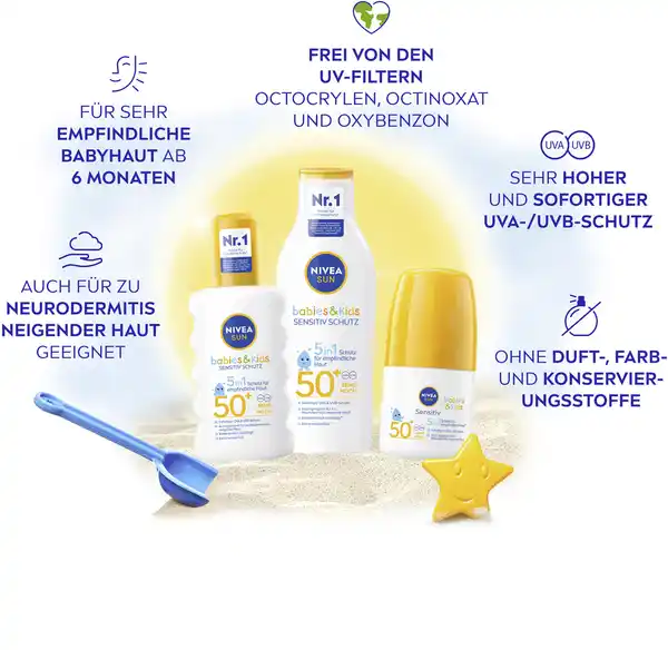 Bild 4 von NIVEA SUN Babies & Kids sensitiv Sonnenroller LSF 50+, 50 ml