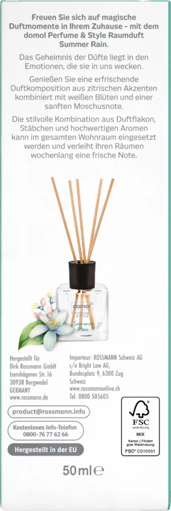 Bild 4 von domol Perfume & Style Raumduft Summer Rain, 50 ml