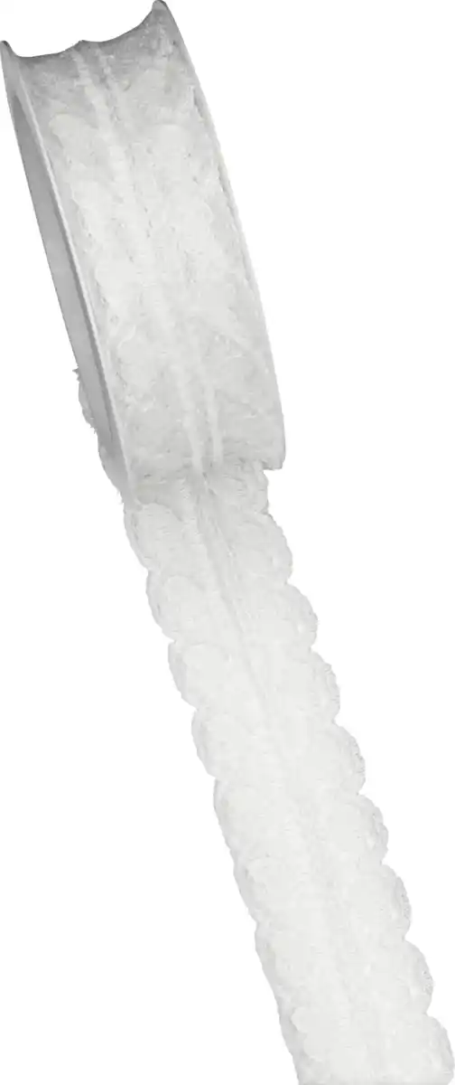 Bild 3 von DEKOWELT Spitze Rosa, weiß 25mm/3m, 3 m