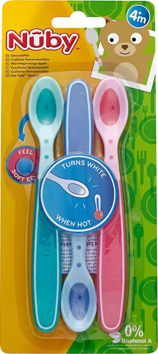 Bild 1 von Nûby Wärmesensorlöffel Soft Hot Safe - 3er pack