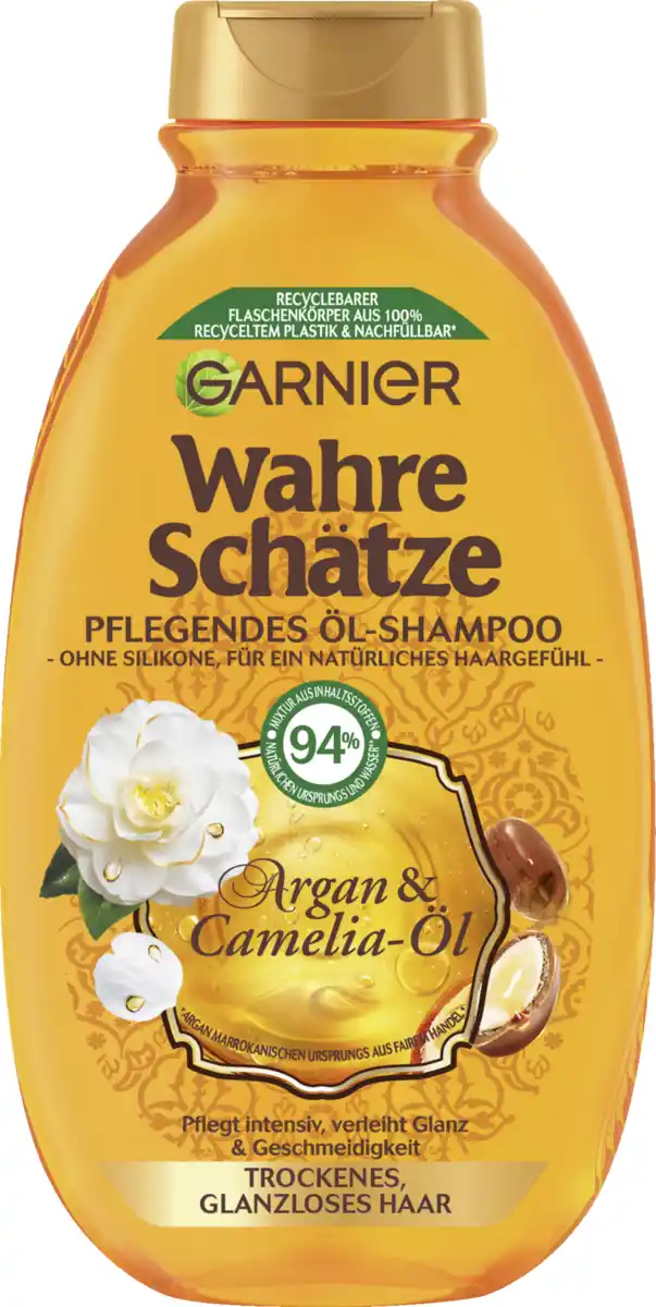 Bild 1 von Garnier Wahre Schätze Shampoo Argan & Camelia-Öl Trockenes & Glanzloses Haar, 250 ml