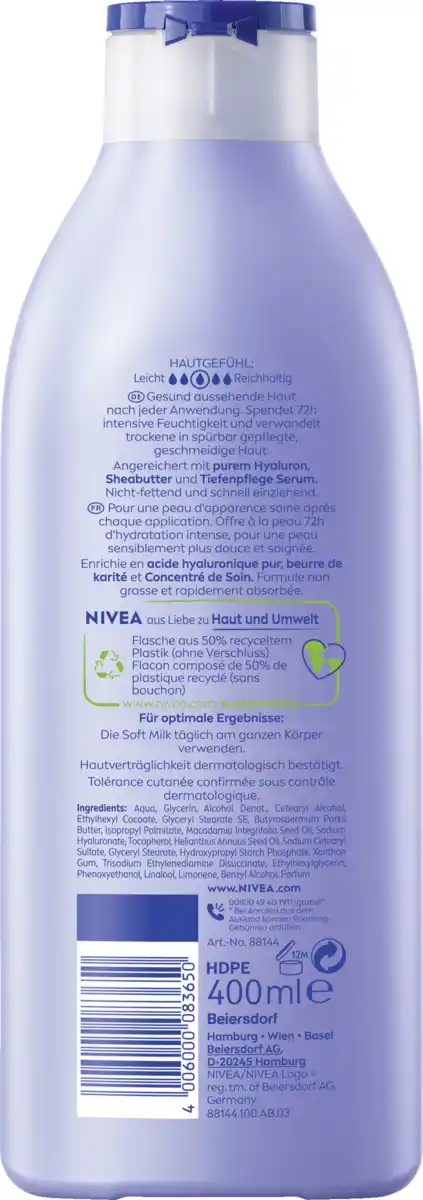 Bild 2 von NIVEA Verwöhnende Soft Milk, 400 ml