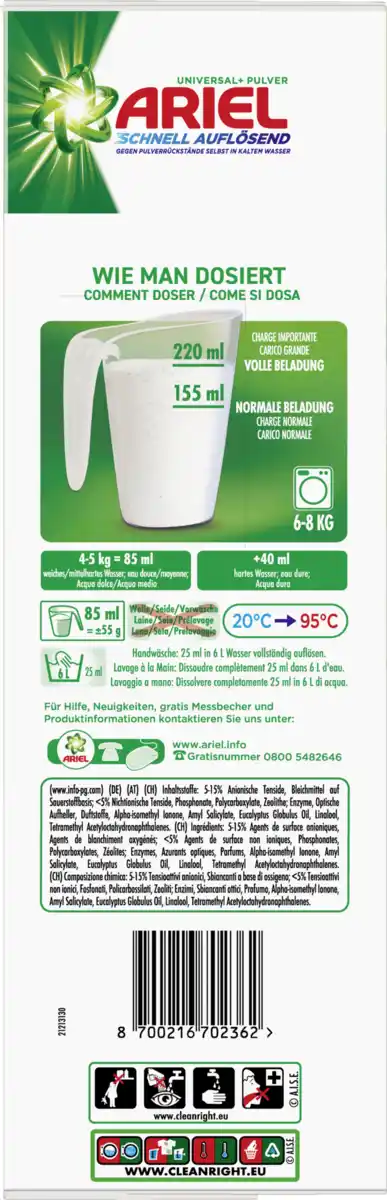 Bild 3 von Ariel Vollwaschmittel Pulver 45 WL