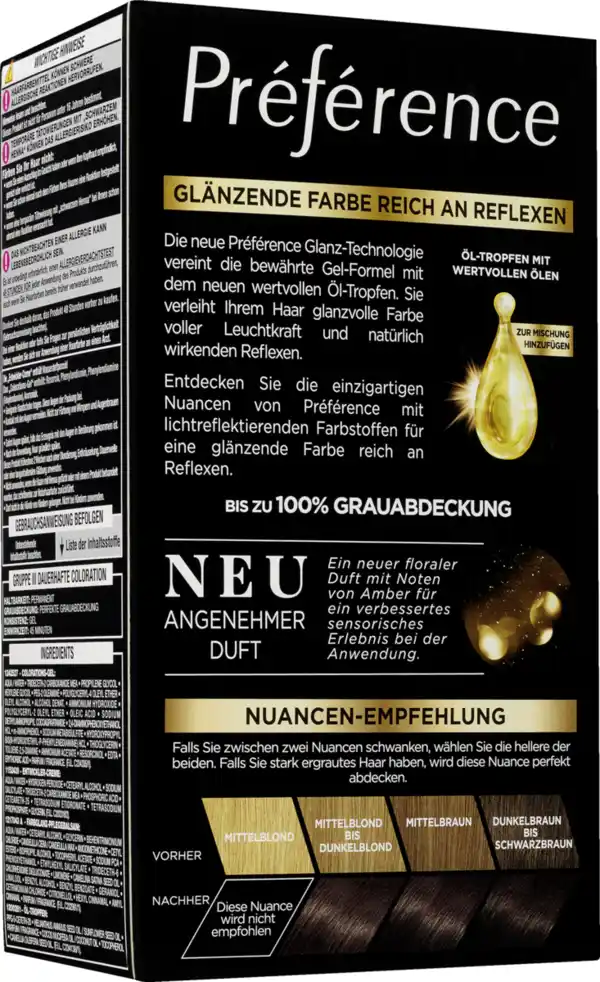 Bild 3 von L’Oréal Paris Préférence permanente Haarfarbe 3.12 Intensives Kühles Dunkelbraun (Toronto)