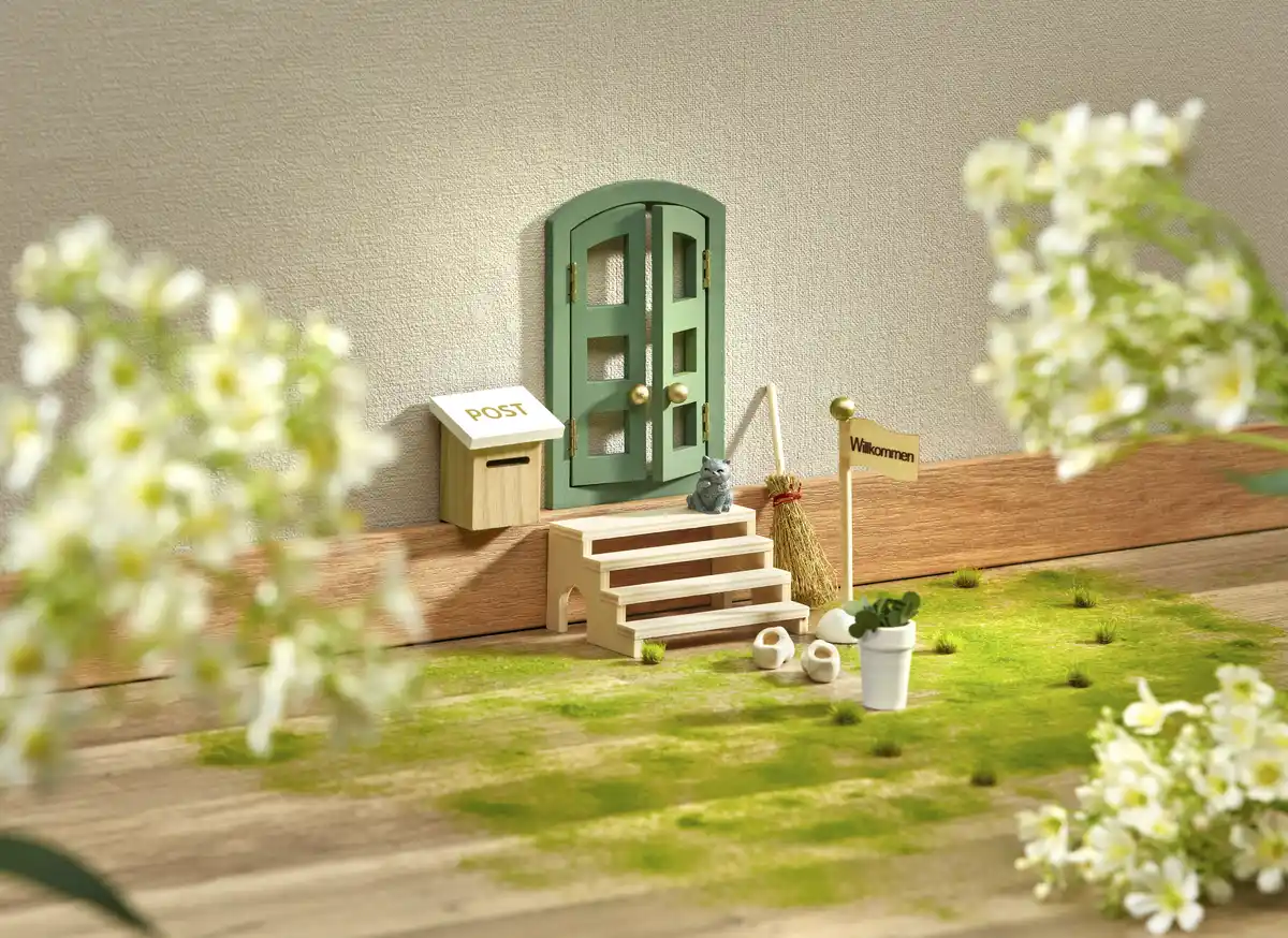 Bild 2 von IDEENWELT Wichteltür Frühling mit Katze