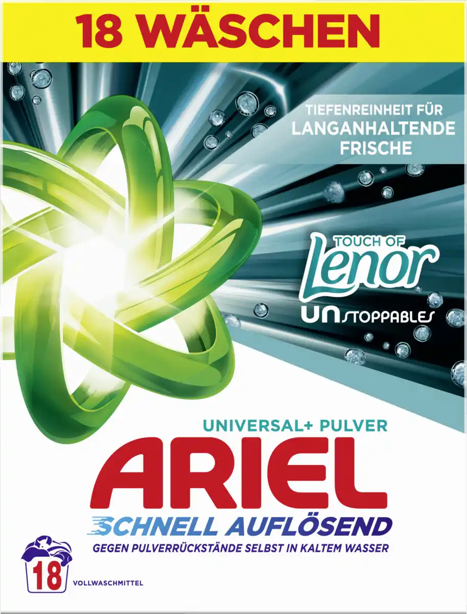 Bild 1 von Ariel Vollwaschmittel Pulver Touch of Unstoppables 18WL, 18 WL