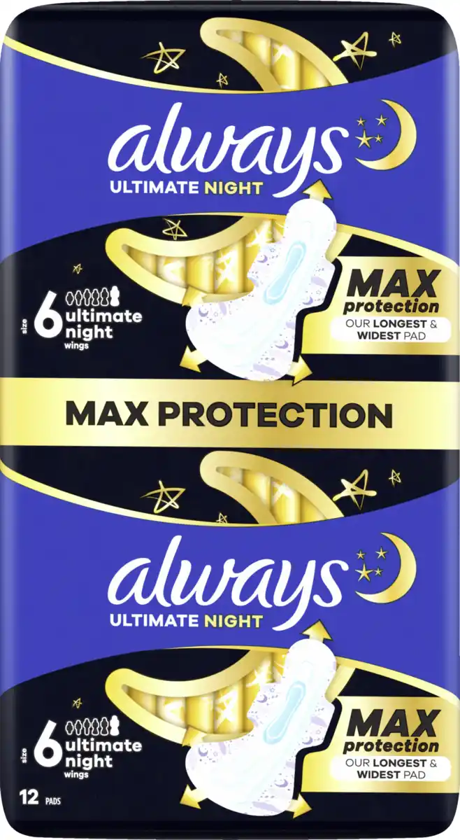 Bild 1 von Always Ultimate Night Max Protection Binde mit Flügeln BigPack