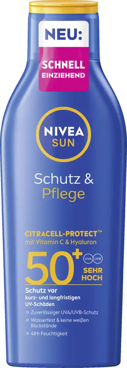 Bild 1 von NIVEA SUN Schutz & Pflege Sonnenmilch LSF 50+, 200 ml