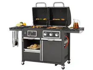 tepro Kohle-Gas-Grill »Toronto Kombi«, 8,7 kW Leistung, 3 Edelstahlbrenner, 2 Ablagen