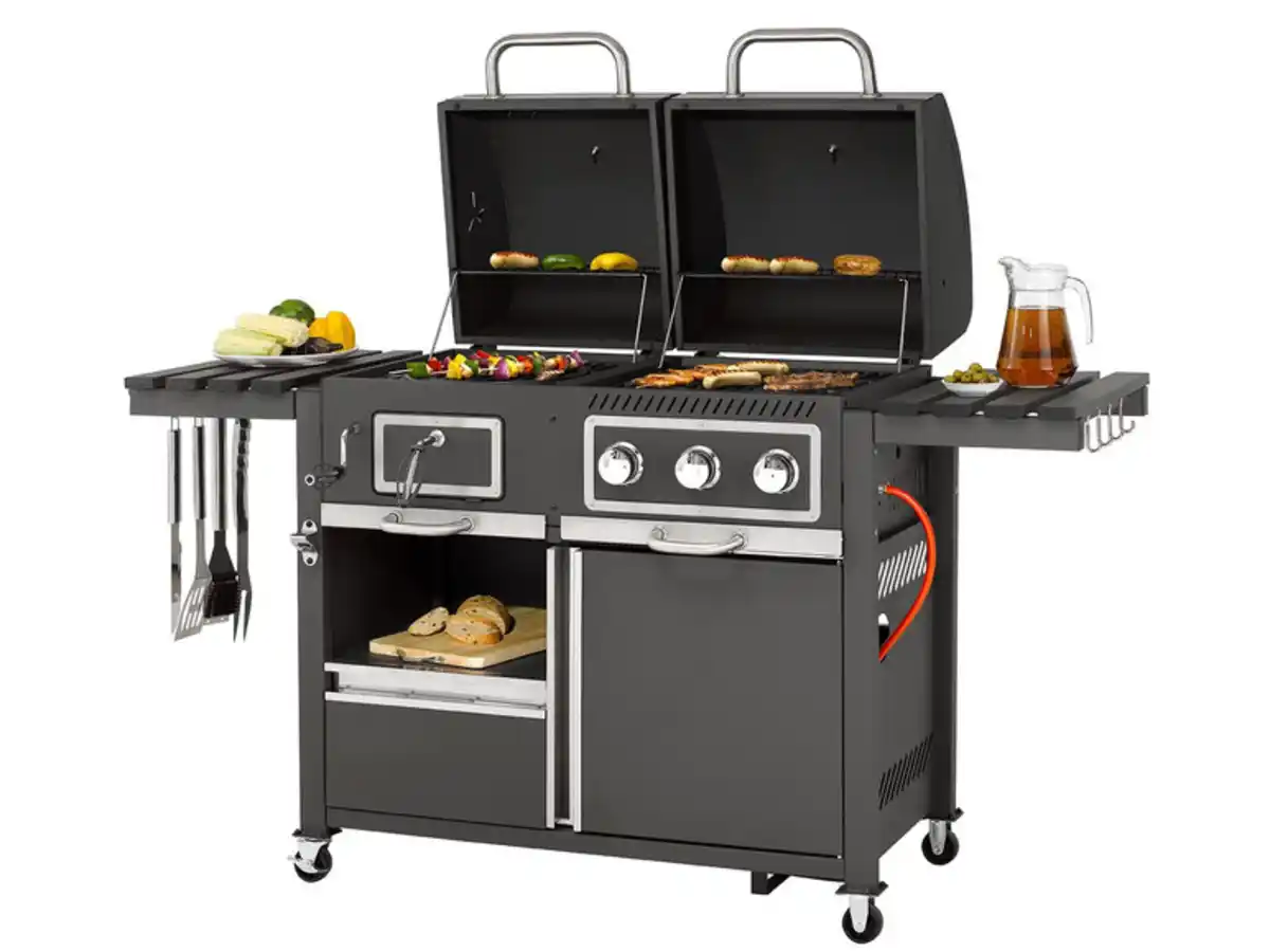 Bild 1 von tepro Kohle-Gas-Grill »Toronto Kombi«, 8,7 kW Leistung, 3 Edelstahlbrenner, 2 Ablagen