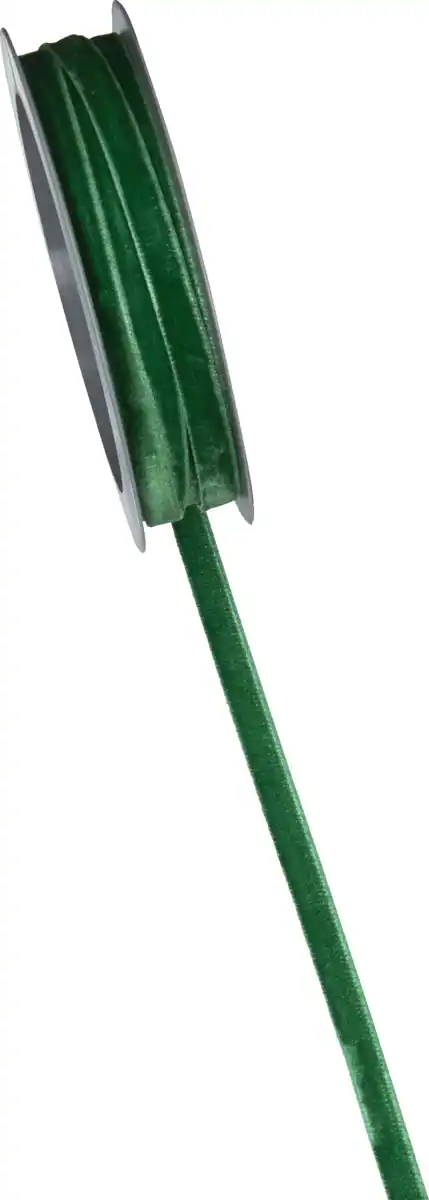 Bild 2 von DEKOWELT Geschenkband Samt dunkelgrün, 3 m