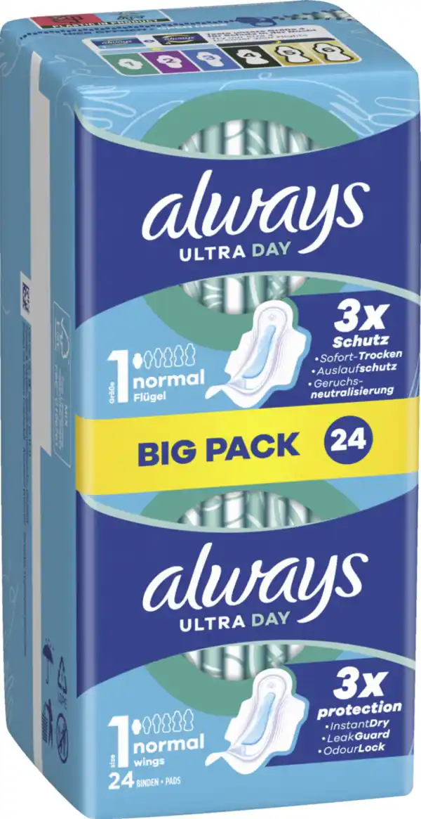 Bild 2 von Always Ultra Day Binden Normal mit Flügeln BigPack