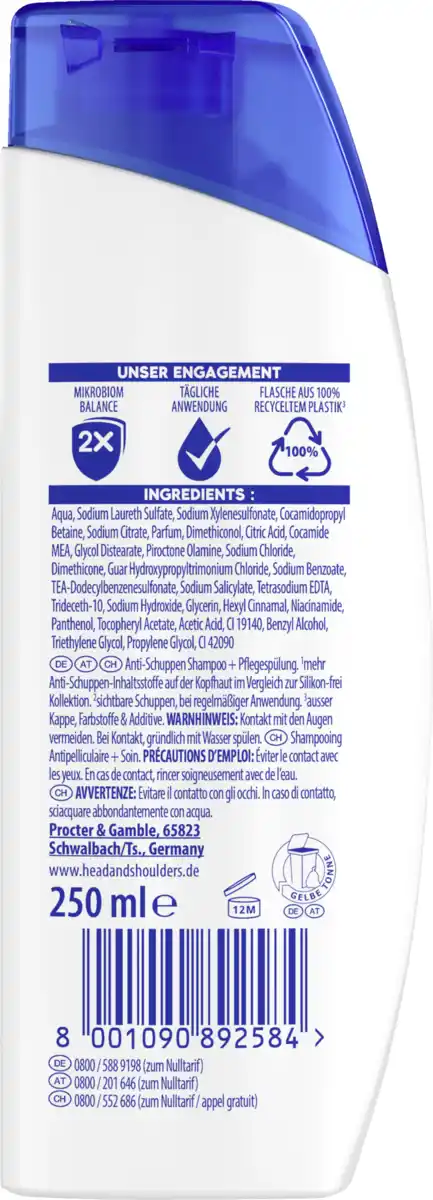 Bild 2 von head & shoulders Anti-Schuppen Shampoo & Pflegespülung 2in1 Apple Fresh, 250 ml