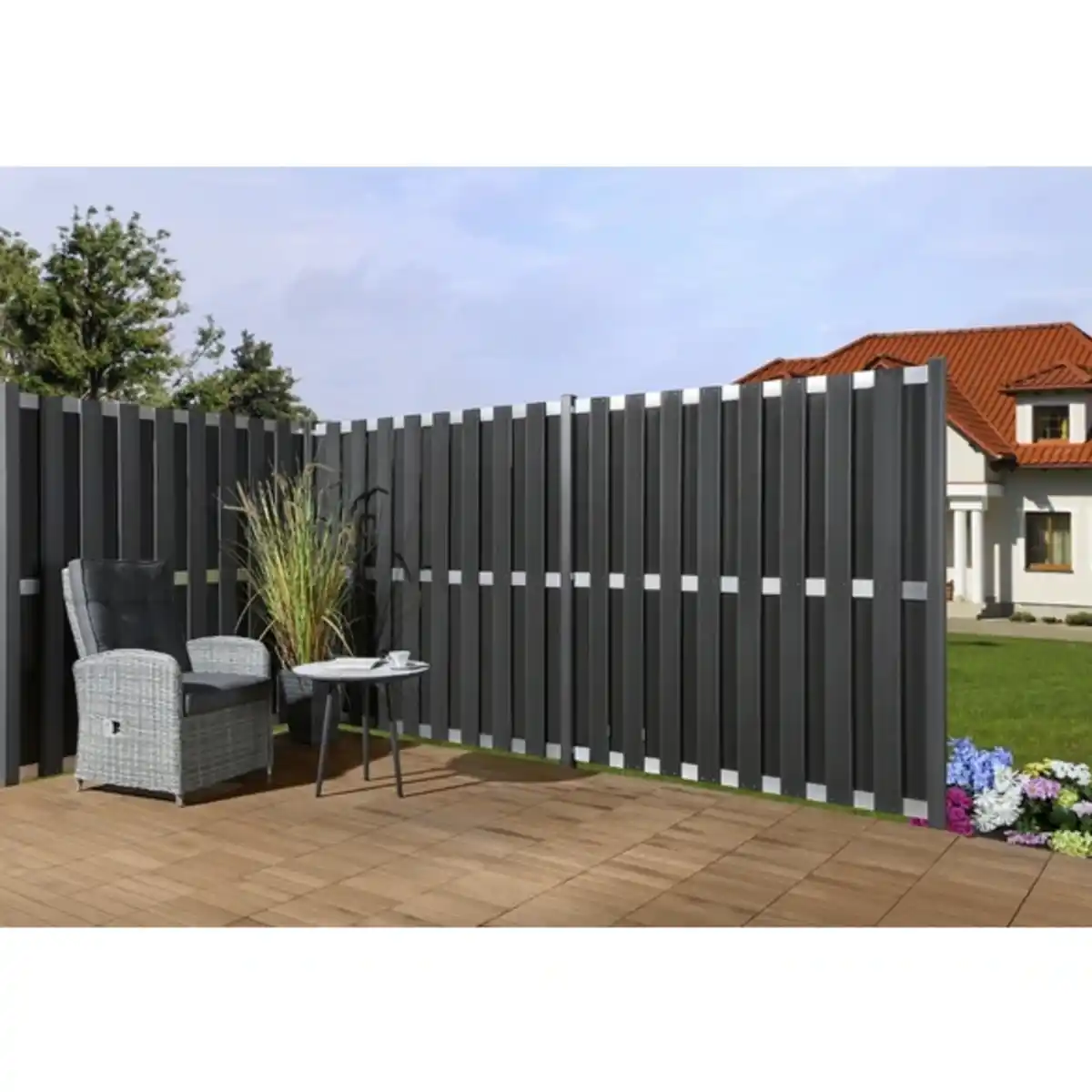 Bild 2 von Sichtschutzzaun »Dius«, WPC/Aluminium, HxL: 180 x 180 cm