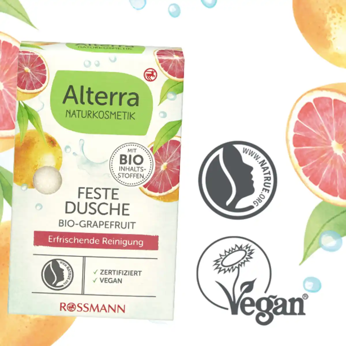 Bild 2 von Alterra NATURKOSMETIK Feste Dusche Bio-Grapefruit & Bio-Mandelöl, 100 g