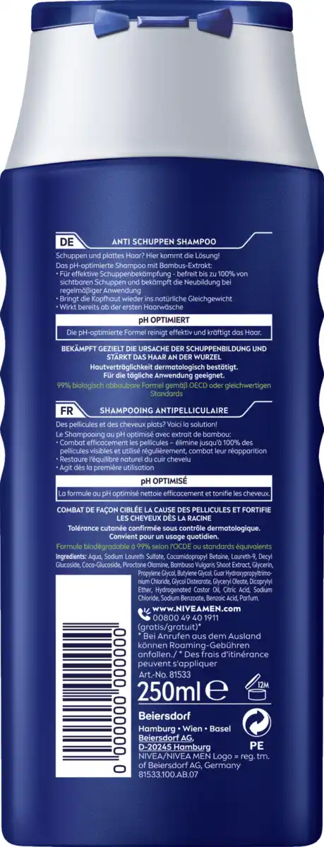 Bild 2 von NIVEA MEN Anti Schuppen Shampoo, 250 ml