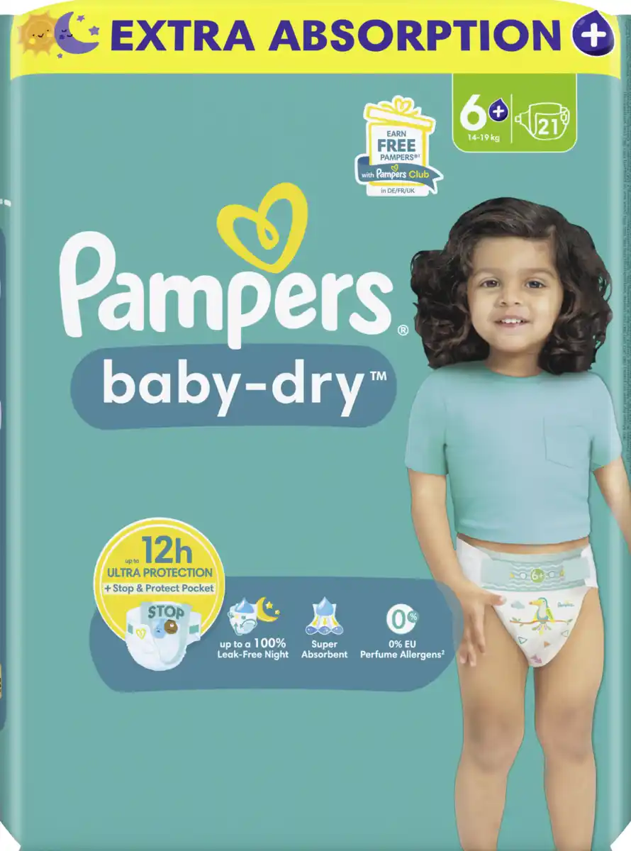 Bild 1 von Pampers baby-dry Windeln Gr.6+ Extra Large 14-19kg Single Pack